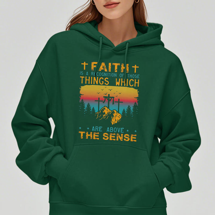 Christianartworkshop Felpa con cappuccio in poliestere foderata in pile "Faith Is A Recognition" in stile colorato - image 22
