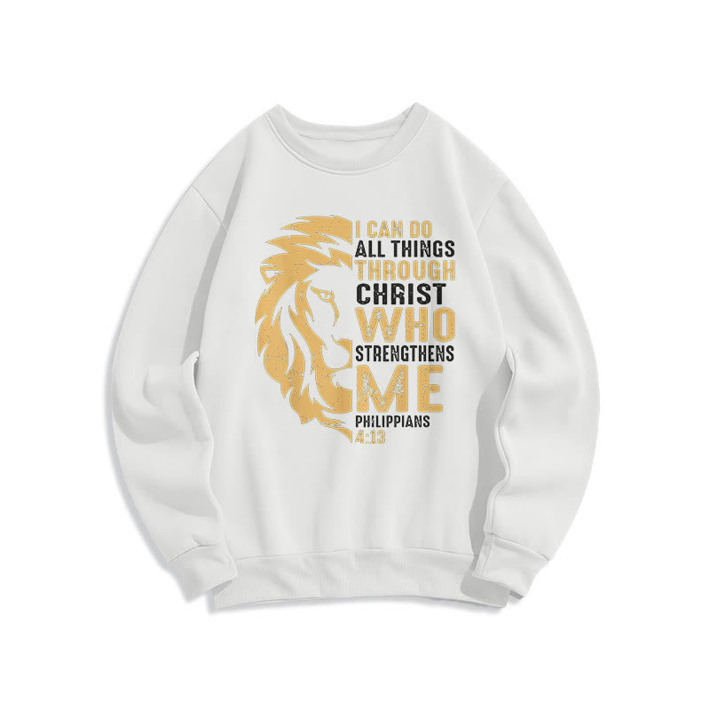 Felpa in poliestere foderata in pile con citazione Christianartworkshop "Cristo mi rafforza" - Bianco - 2XL - image 10