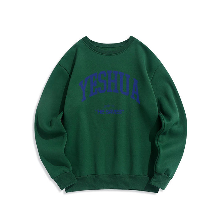 Felpa in poliestere foderata in pile stile classico Christianartworkshop Yeshua He Saves - Verde - 2XL - image 20