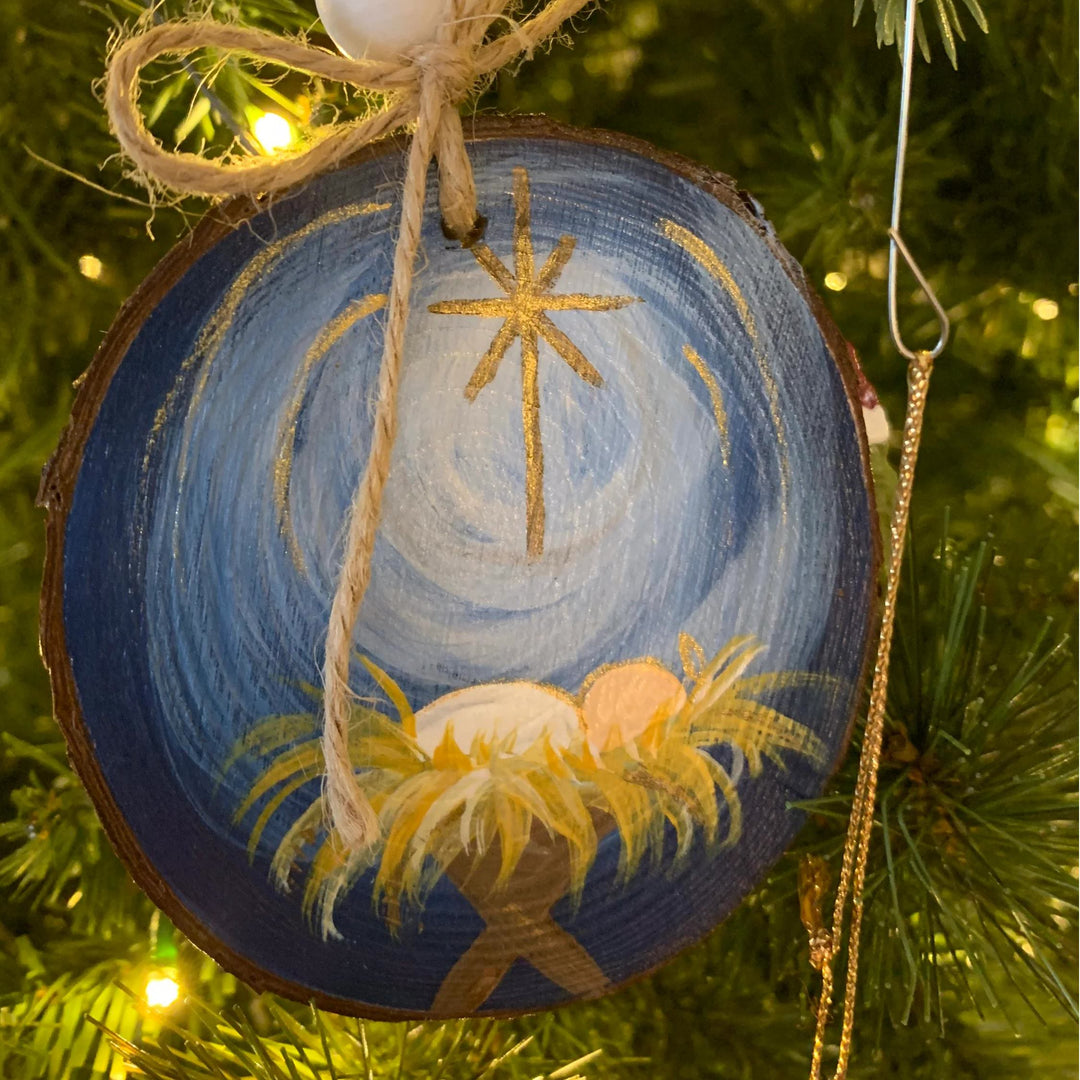 Christianartworkshop Presepe in stile colorato Presepe di Natale in legno Decorazioni da appendere - Stile A - image 0