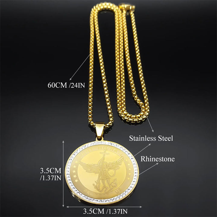 Collana con ciondolo della benedizione sacra di San Michele, stile classico Christianartworkshop - image 4