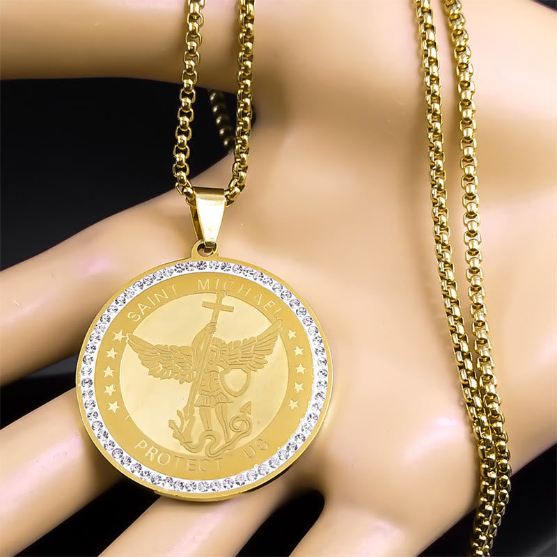 Collana con ciondolo della benedizione sacra di San Michele, stile classico Christianartworkshop - image 2