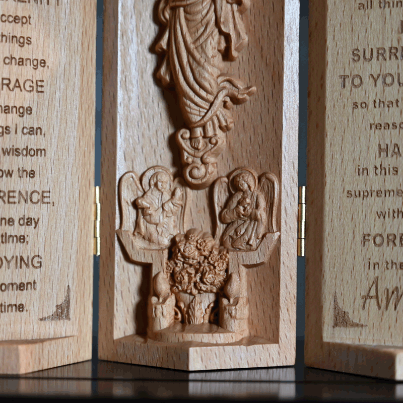 Christianartworkshop Cilindro in legno apribile in stile classico, decorazione da tavolo con figura di Gesù - image 4