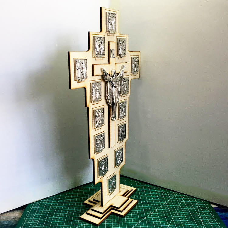Christianartworkshop Crocifisso artigianale in stile classico, figura di Gesù, decorazioni da tavolo, ornamento - image 2