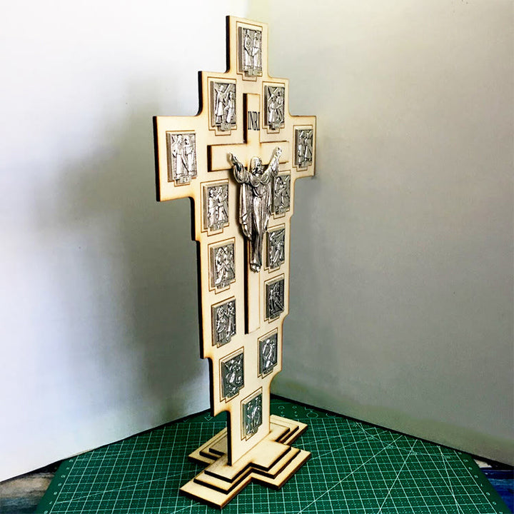 Christianartworkshop Crocifisso artigianale in stile classico, figura di Gesù, decorazioni da tavolo, ornamento - image 2