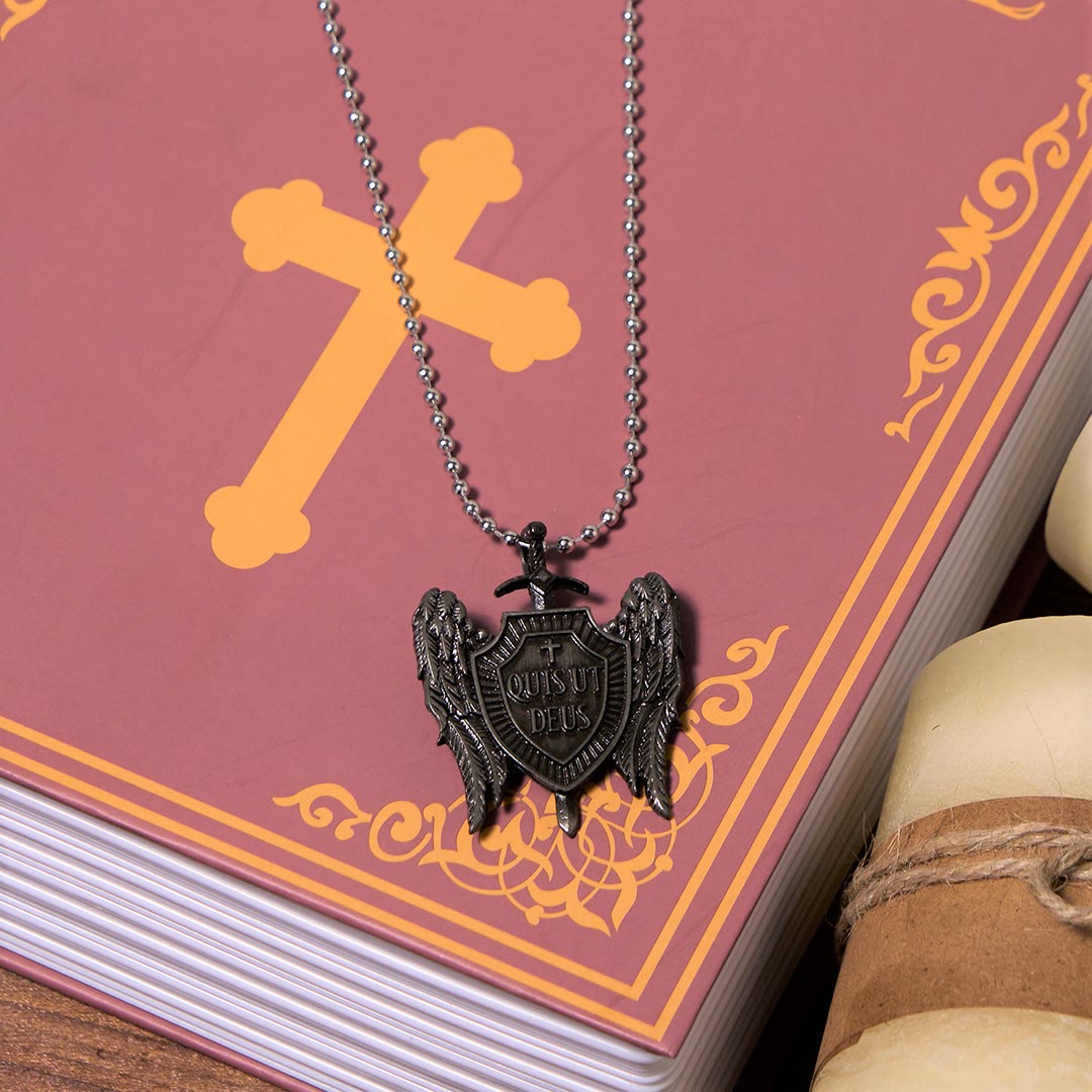 Collana Scudo della Fede della Collezione Angelo Custode Quis Ut Deus di Christianartworkshop - Catena di perline - image 4