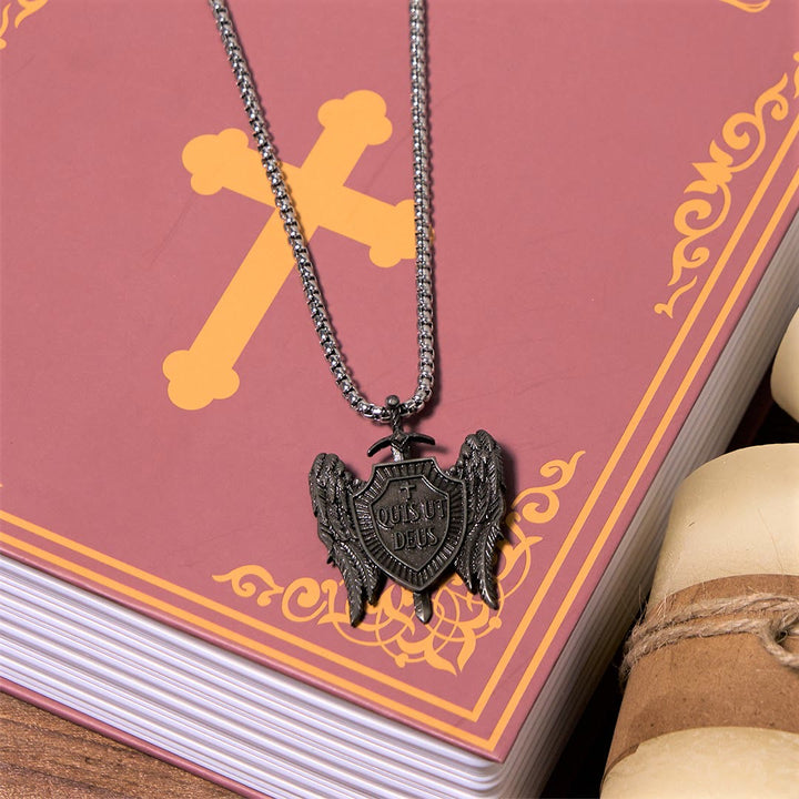 Collana Scudo della Fede della Collezione Angelo Custode Quis Ut Deus di Christianartworkshop - image 3