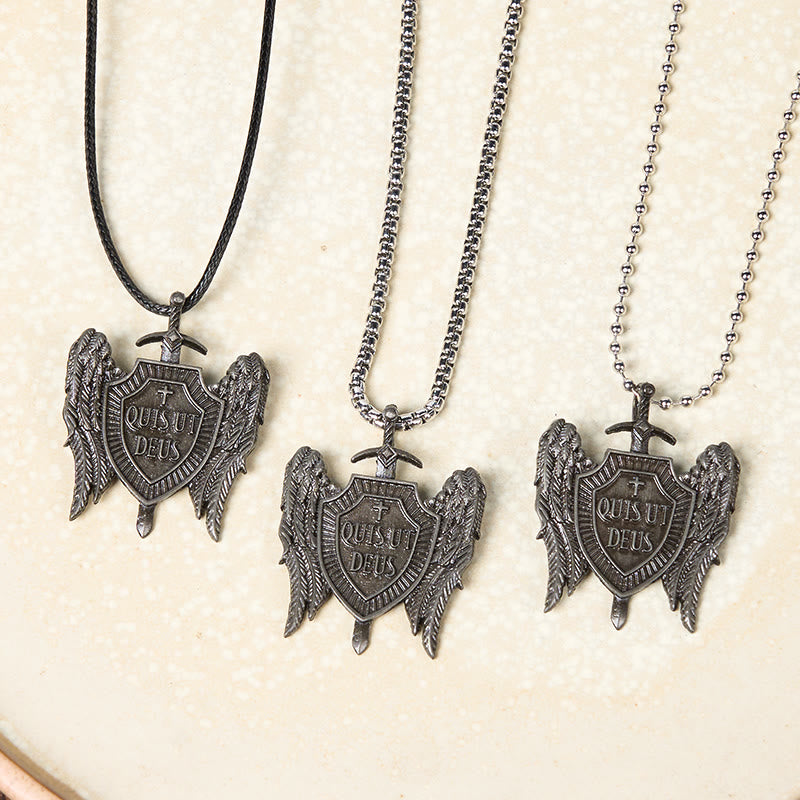 Collana Scudo della Fede della Collezione Angelo Custode Quis Ut Deus di Christianartworkshop - image 1