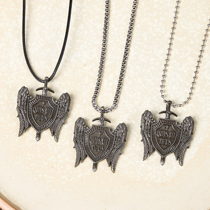 Collana Scudo della Fede della Collezione Angelo Custode Quis Ut Deus di Christianartworkshop - image 1