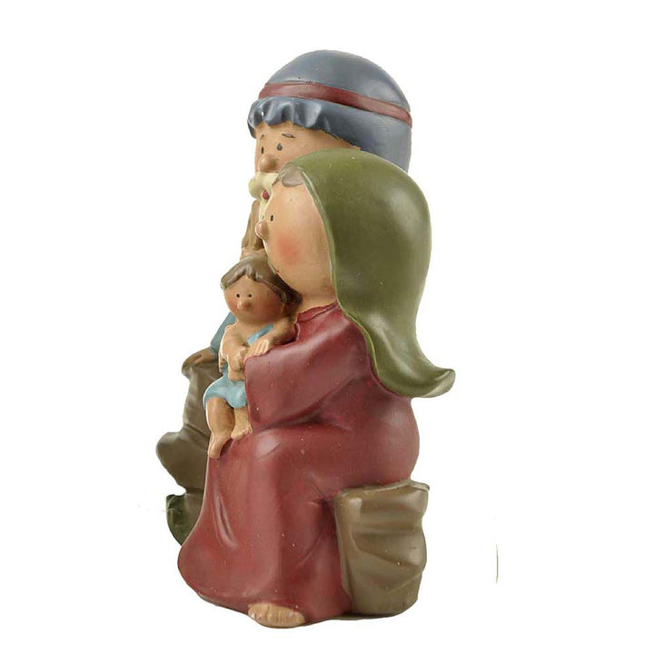 Christianartworkshop Scultura in stile cartone animato della Sacra Famiglia, ornamenti da tavolo stereoscopici in resina - image 2