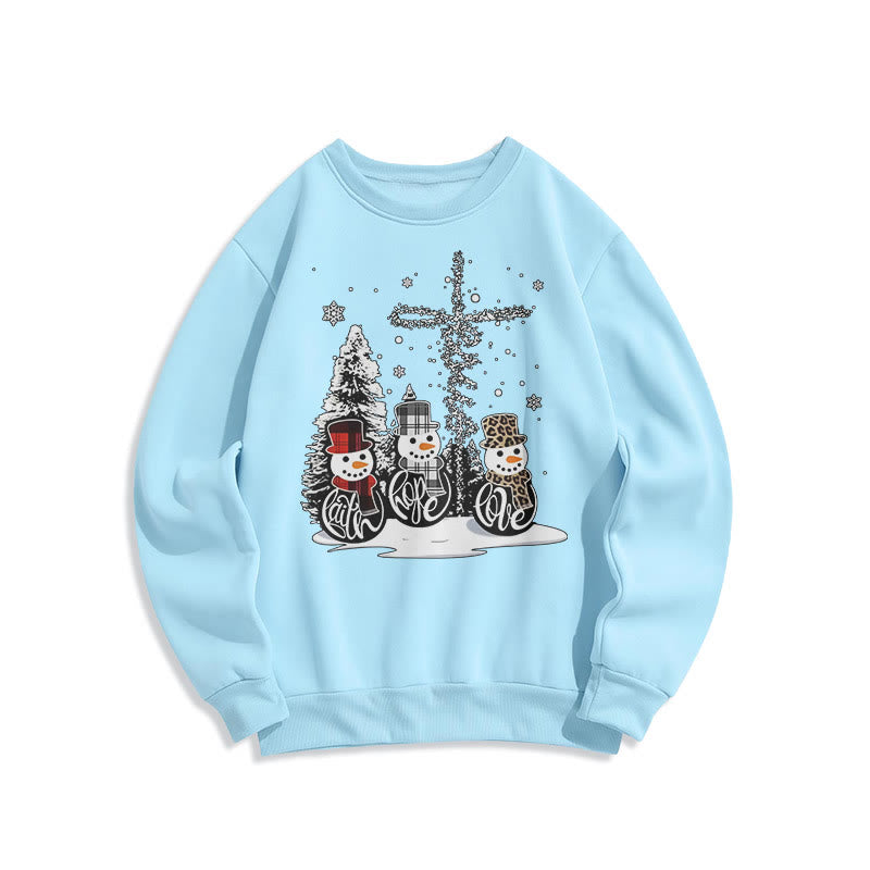 Felpa in poliestere foderata in pile natalizio con scritta "Fede Speranza Amore" Christianartworkshop, stile colorato - Blu - 2XL - image 0