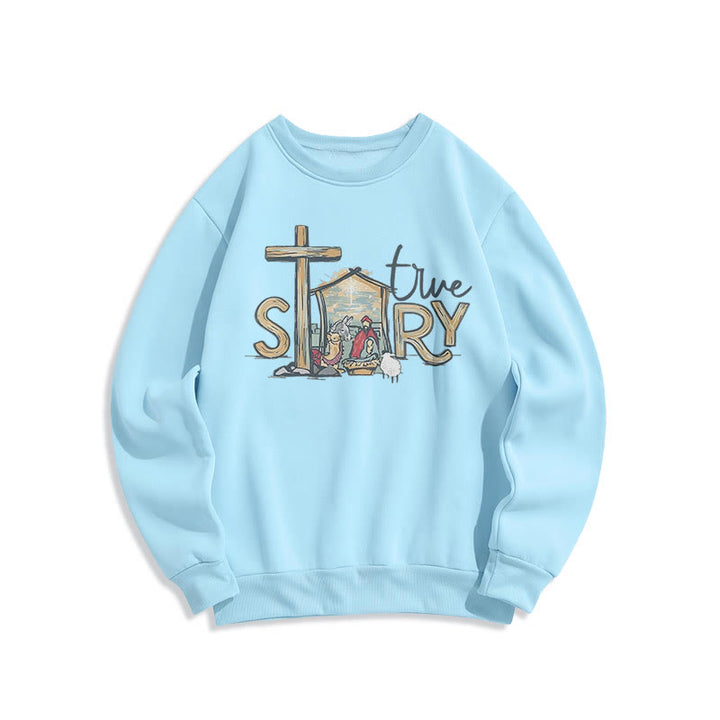 Felpa in poliestere foderata in pile con scena della natività in stile moderno Christianartworkshop - Blu - 2XL - image 25