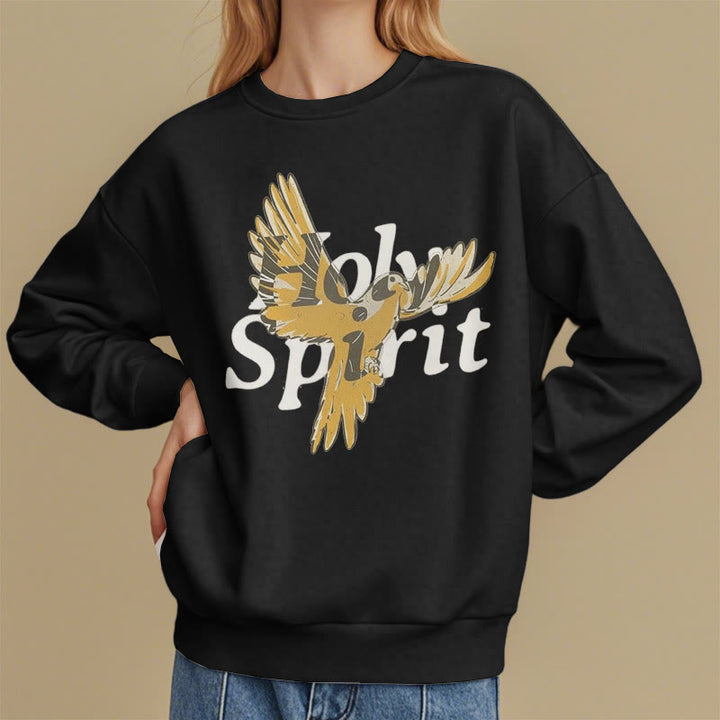 Felpa in poliestere foderata in pile con colomba volante dello Spirito Santo in stile classico Christianartworkshop - image 1