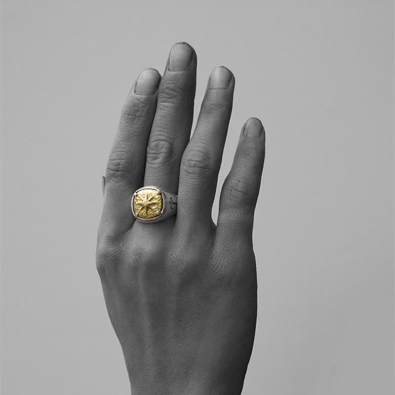 Anello della benedizione sacra con croce della Stella di Betlemme in stile classico Christianartworkshop - image 1