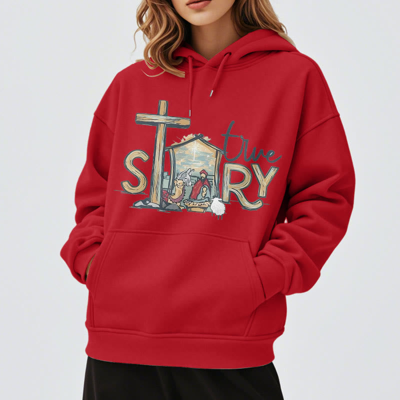 Felpa con cappuccio in poliestere foderata in pile con scena della natività in stile moderno Christianartworkshop - image 38