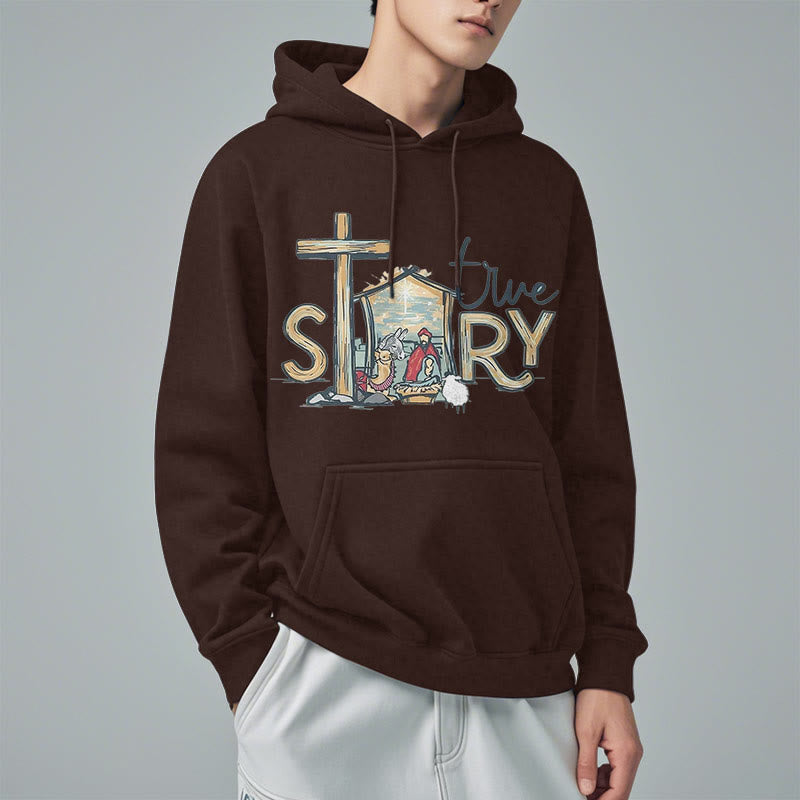 Felpa con cappuccio in poliestere foderata in pile con scena della natività in stile moderno Christianartworkshop - image 22