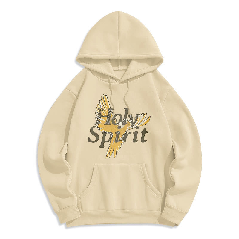 Felpa con cappuccio in poliestere foderata in pile con colomba volante dello Spirito Santo in stile classico Christianartworkshop - Beige - 2XL - image 10