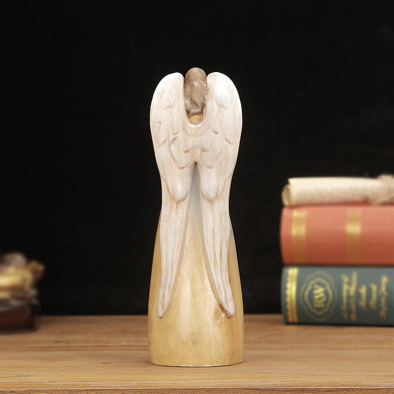Christianartworkshop Statua di angelo in stile classico, decorazione da tavolo in legno, realizzata a mano - image 3