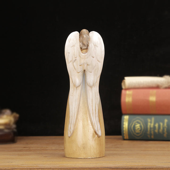 Christianartworkshop Statua di angelo in stile classico, decorazione da tavolo in legno, realizzata a mano - image 3