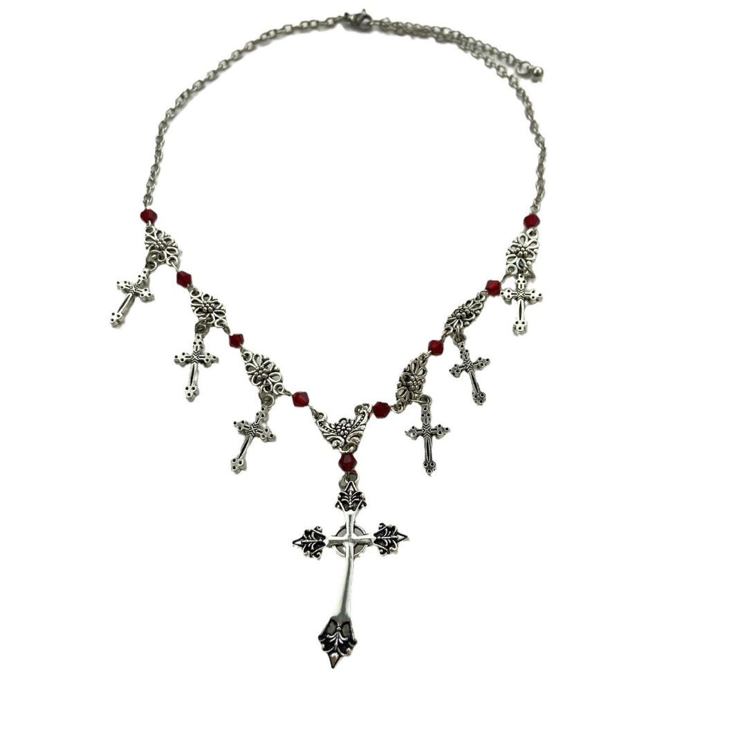 Collana con croce e fede divina in stile moderno con perline scarlatte Christianartworkshop - image 7