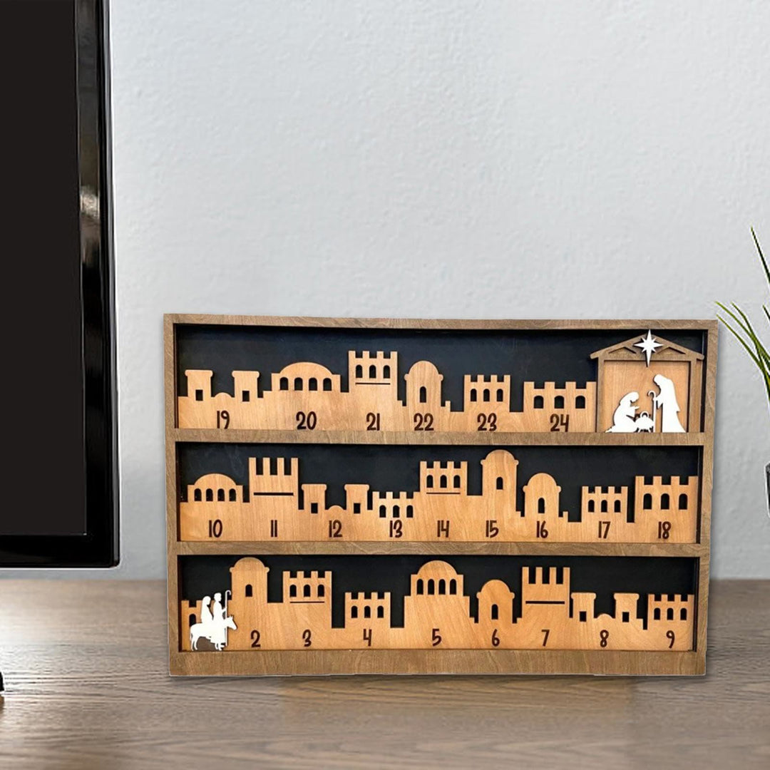 Christianartworkshop Stile classico Viaggio di Betlemme Conto alla rovescia dell'Avvento Calendario della Natività Decorazioni da tavolo Ornamento - image 2