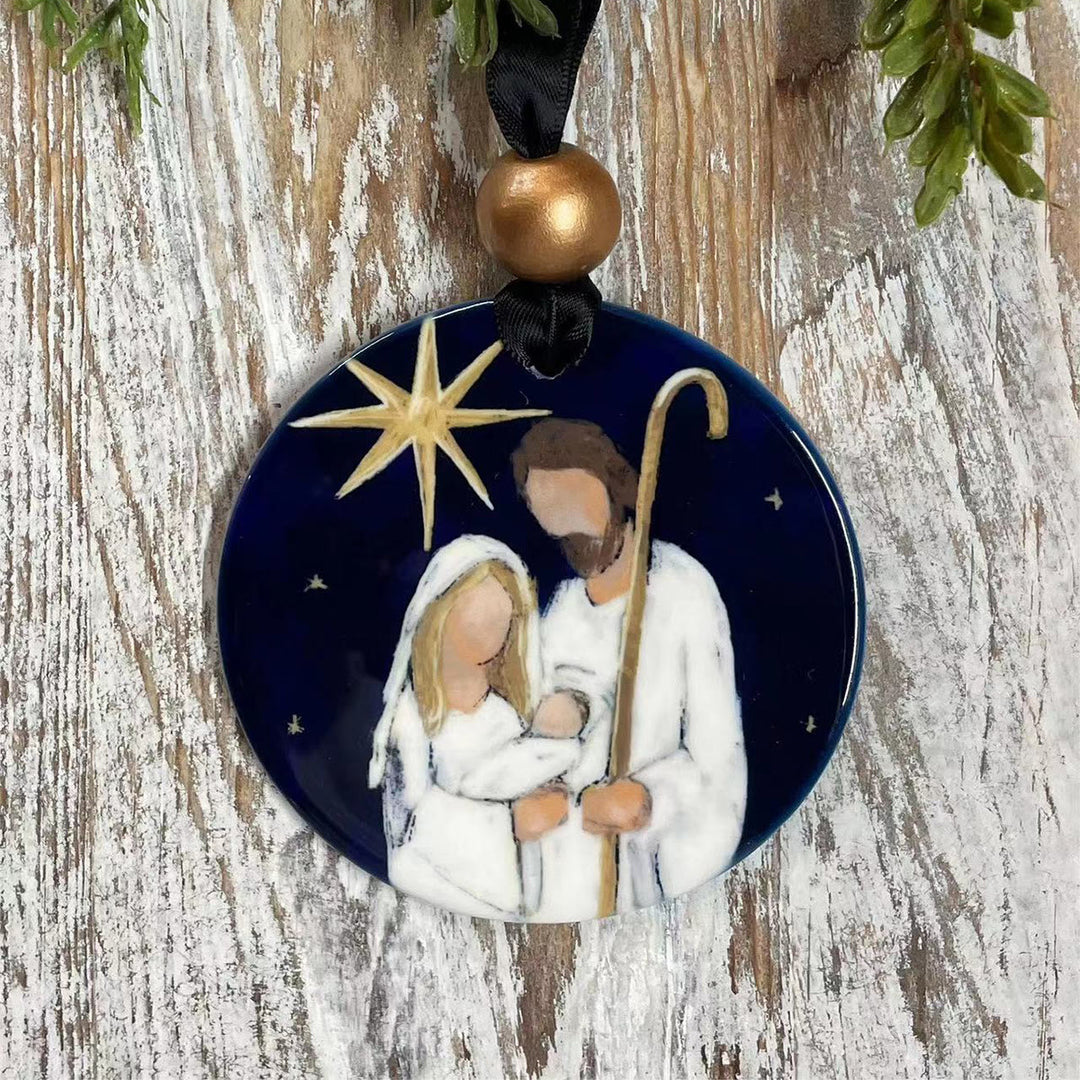 Christianartworkshop Stile colorato Stella di Betlemme Presepe di Natale Decorazioni da appendere alla natività - Ceramica - image 0