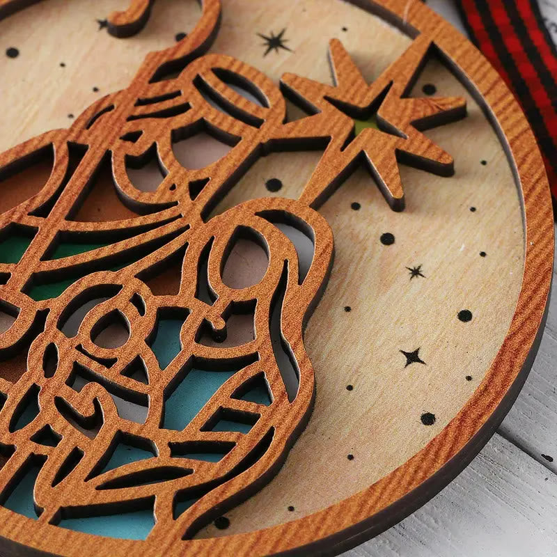 Christianartworkshop Presepe di Natale in legno con silhouette a stella in stile classico, ornamenti da appendere - image 4