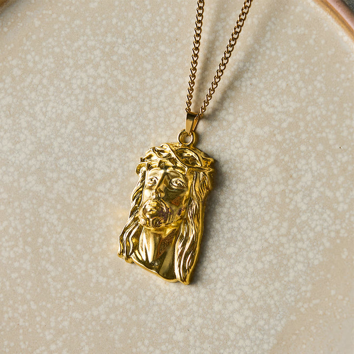 Collana con ciondolo della fede benedetta di Gesù, corona di spine in stile realistico di Christianartworkshop - image 4