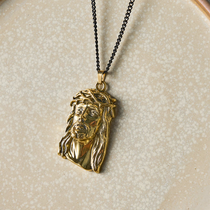 Collana con ciondolo della fede benedetta di Gesù, corona di spine in stile realistico di Christianartworkshop - image 5