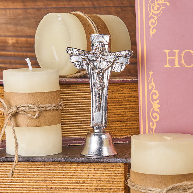 Christianartworkshop Ornamenti da scrivania stereoscopici in lega raffiguranti Gesù Trinità in stile retrò - image 4