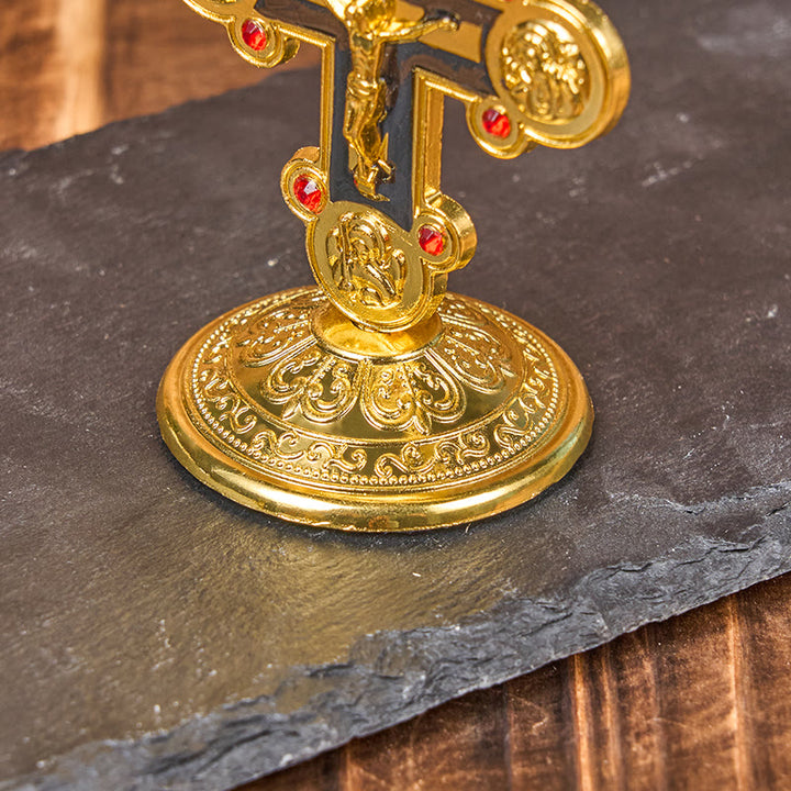 Christianartworkshop Statua della Croce della Radianza Divina in Stile Classico Retrò, Ornamenti da Tavolo - image 9