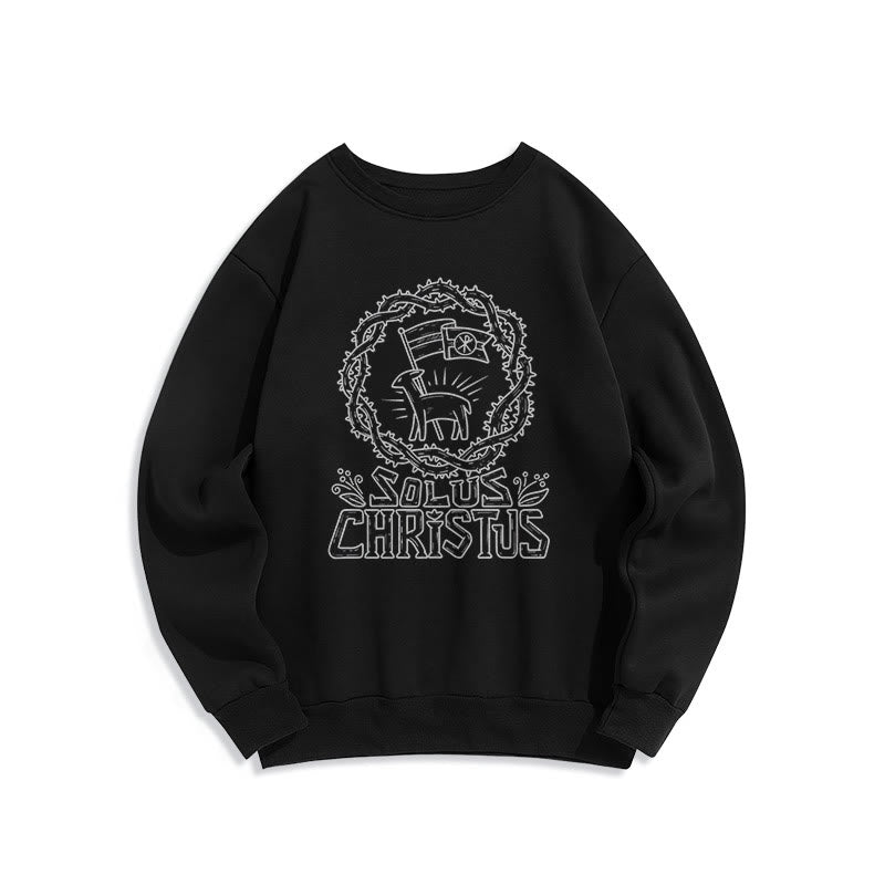 Felpa in poliestere foderata in pile di agnello Solus Christus in stile moderno Christianartworkshop - Nero - 2XL - image 6