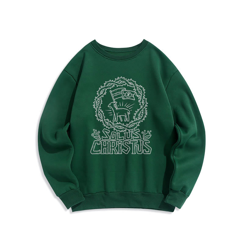 Felpa in poliestere foderata in pile di agnello Solus Christus in stile moderno Christianartworkshop - Verde - 2XL - image 12
