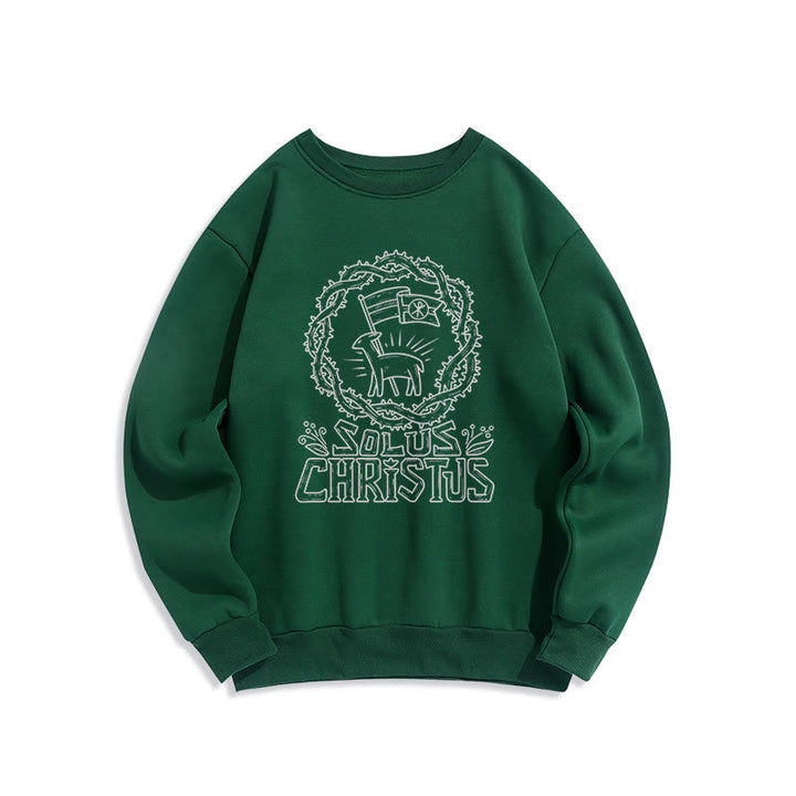 Felpa in poliestere foderata in pile di agnello Solus Christus in stile moderno Christianartworkshop - Verde - 2XL - image 12