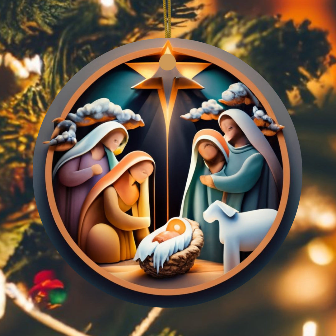 Christianartworkshop Classico stile colorato Stella Natività Natale Natività Ornamenti da appendere - Acrilico - image 0