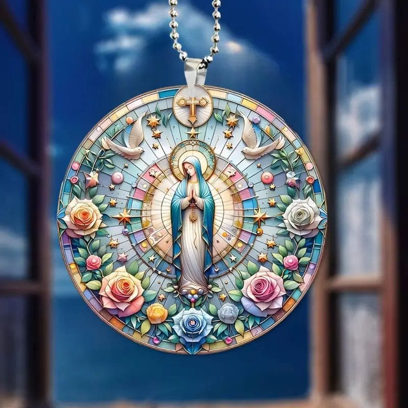 Christianartworkshop Decorazioni natalizie da appendere in stile classico colorato raffiguranti la Santa Madre - Santa Madre - image 0