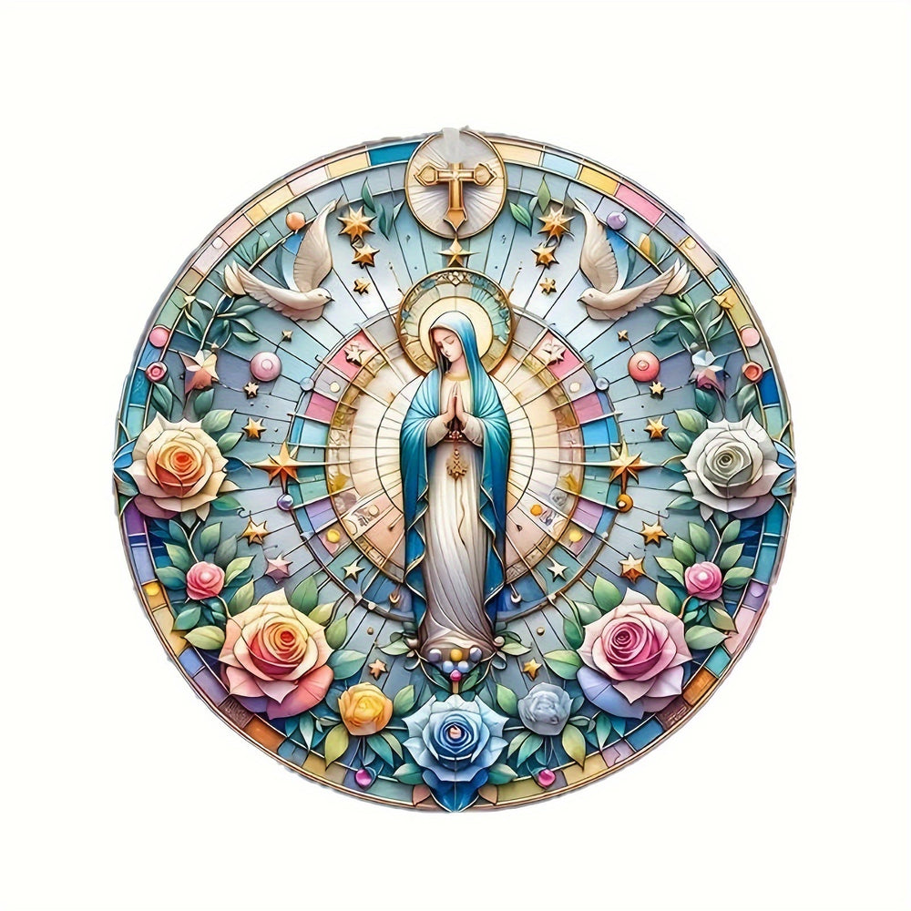Christianartworkshop Decorazioni natalizie da appendere in stile classico colorato raffiguranti la Santa Madre - image 1