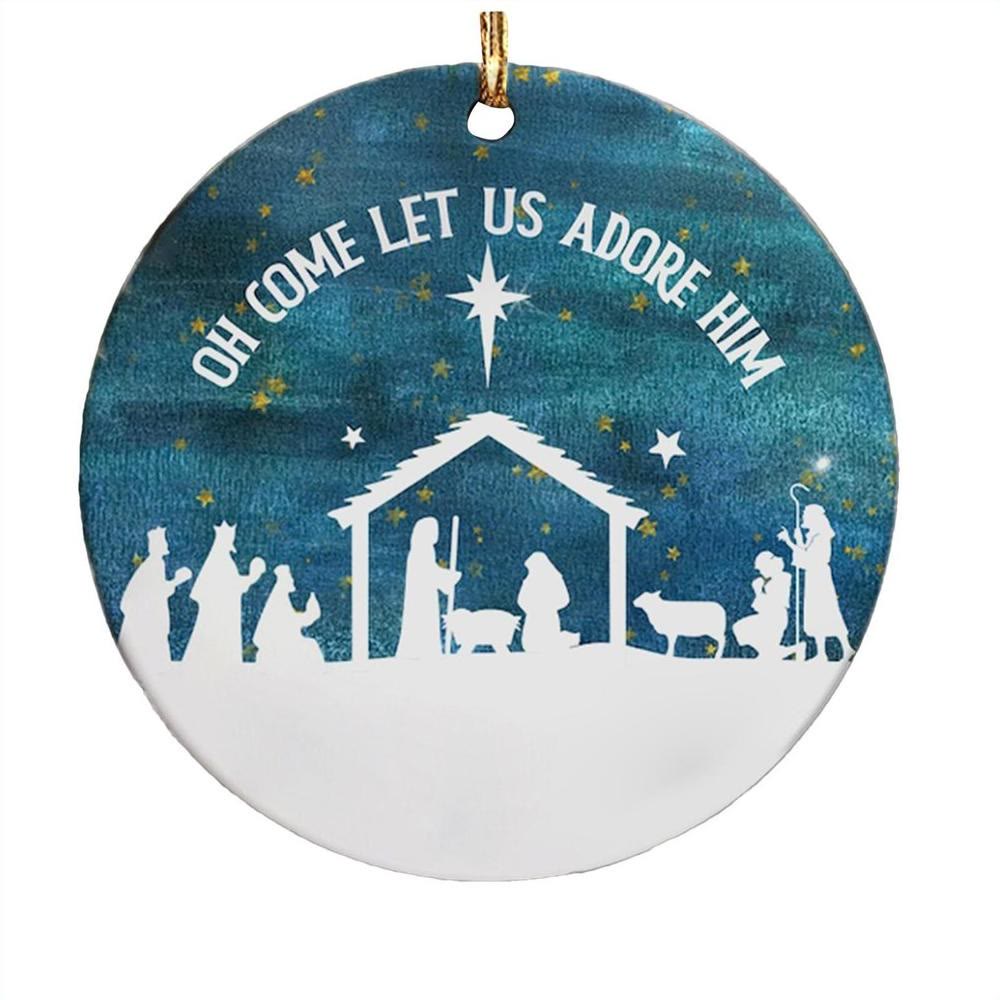 Christianartworkshop Stile Classico Venite ad Adorarlo Notte Santa Natività di Natale Decorazioni da Appendere - Acrilico - image 0