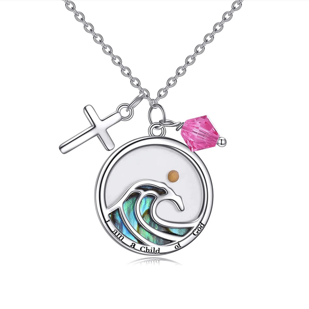 Collana con ciondolo a forma di croce ondulata e semi di senape in stile classico Christianartworkshop - image 1