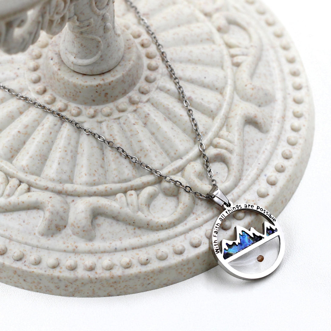 Collana con ciondolo "Tutte le cose sono possibili" in stile classico Christianartworkshop , con semi di senape e fede - image 4