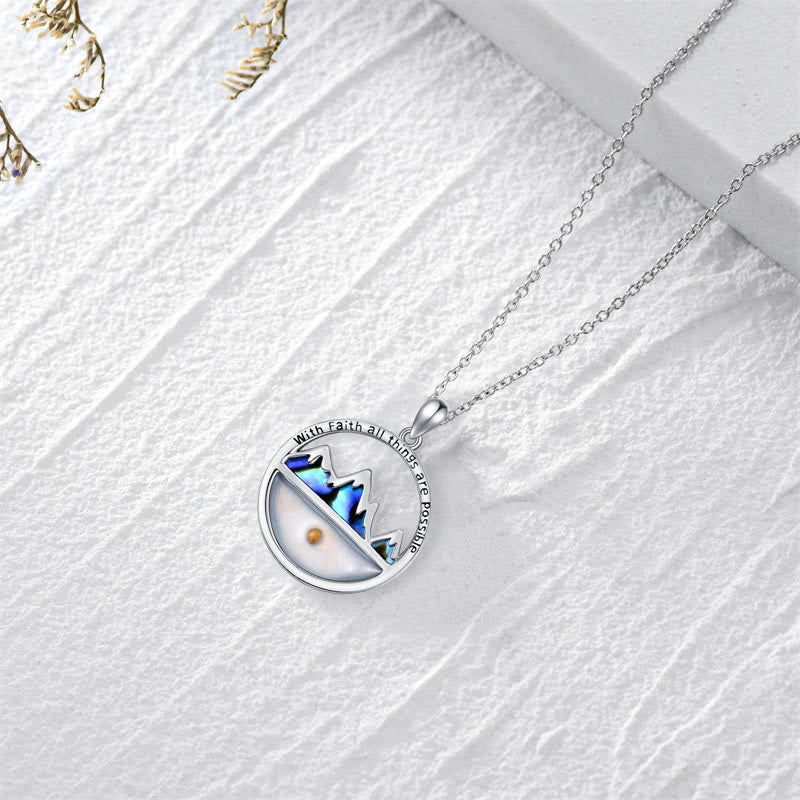 Collana con ciondolo "Tutte le cose sono possibili" in stile classico Christianartworkshop , con semi di senape e fede - image 1