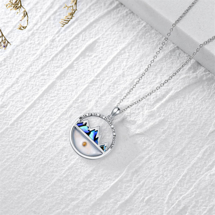 Collana con ciondolo "Tutte le cose sono possibili" in stile classico Christianartworkshop , con semi di senape e fede - image 1