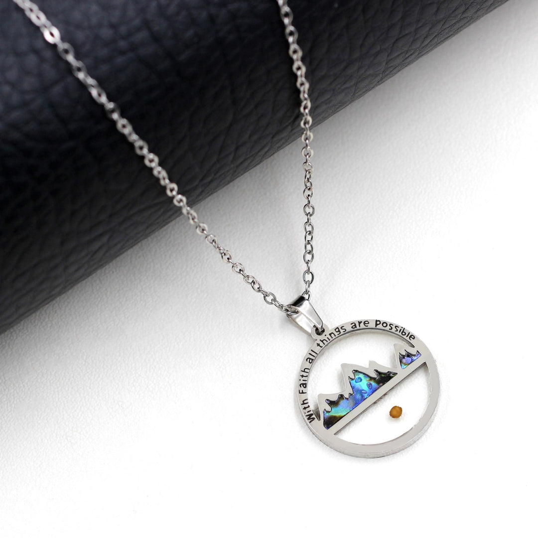 Collana con ciondolo "Tutte le cose sono possibili" in stile classico Christianartworkshop , con semi di senape e fede - image 2