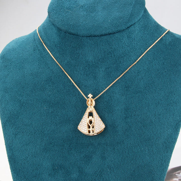 Christianartworkshop Collana con pendente di protezione divina in stile classico Nossa Senhora Aparecida - image 7