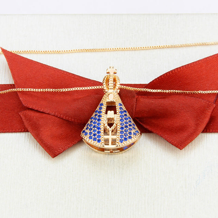 Christianartworkshop Collana con pendente di protezione divina in stile classico Nossa Senhora Aparecida - image 2