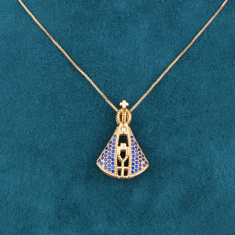 Christianartworkshop Collana con pendente di protezione divina in stile classico Nossa Senhora Aparecida - image 6