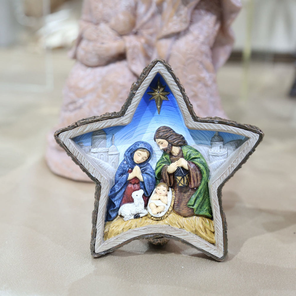 Christianartworkshop Decorazioni da tavolo per presepe a forma di stella in stile classico - image 1