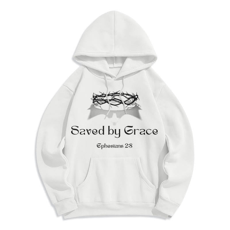 Felpa con cappuccio in poliestere foderata in pile con scritta "Salvato da Grace Crown" Christianartworkshop - image 7