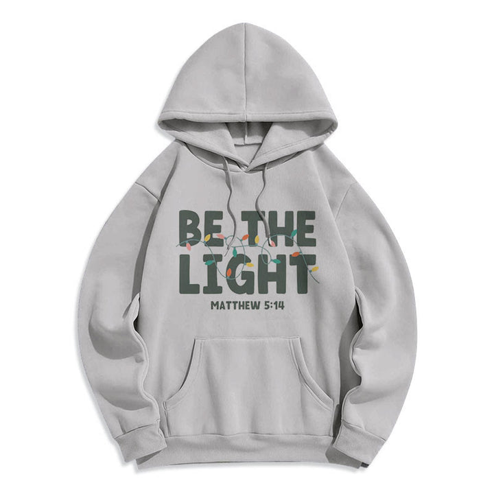 Felpa con cappuccio in poliestere foderata in pile "Be The Light" di Christianartworkshop Quotetion Style - Grigio - 2XL - image 18