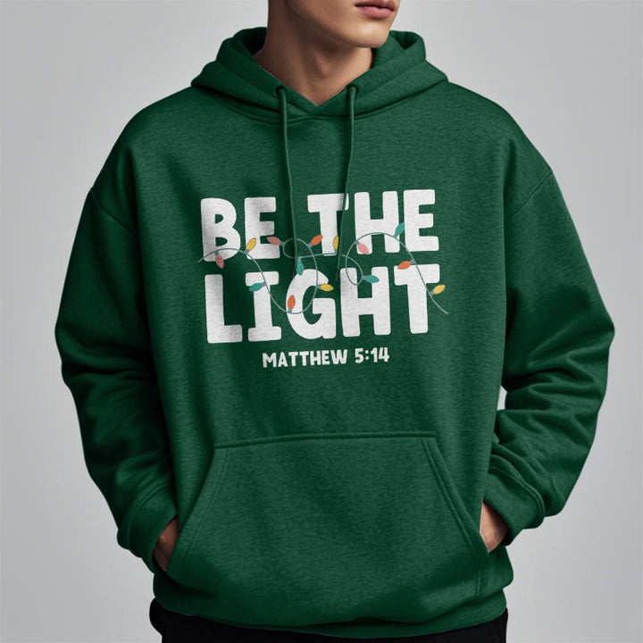 Felpa con cappuccio in poliestere foderata in pile "Be The Light" Christianartworkshop Quotetion Style - image 14